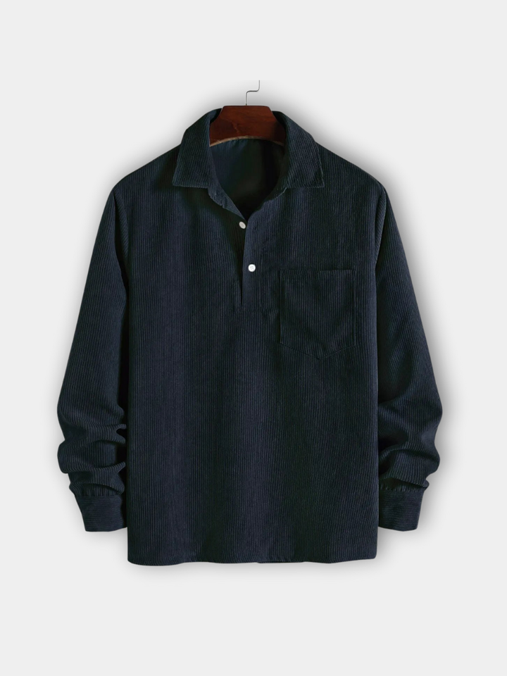 Margot Biarritz - Chemise à manches longues demi-boutons pour homme
