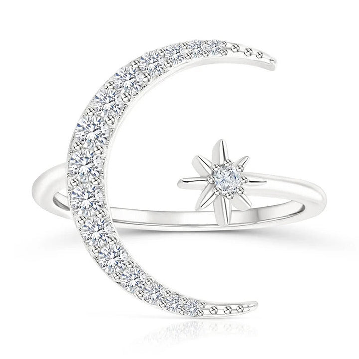 Margot Biarritz - Bague Lune et Étoile en Argent