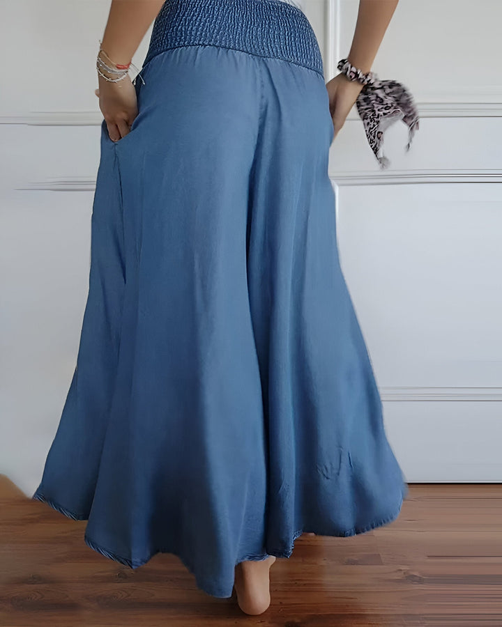 Margot Biarritz - Pantalon large femme taille smockée