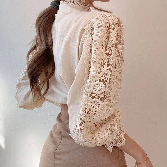 Margot Biarritz - Chemise à manches longues en dentelle Tove