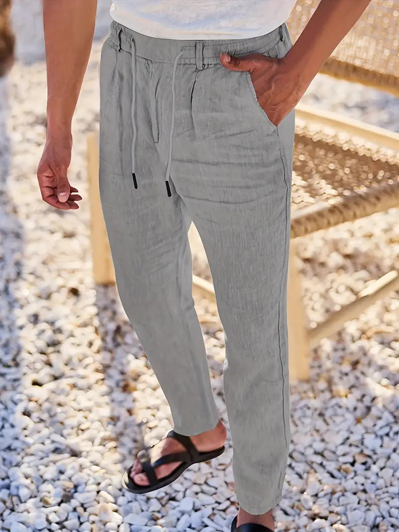 Margot Biarritz - Pantalons larges en lin avec cordon