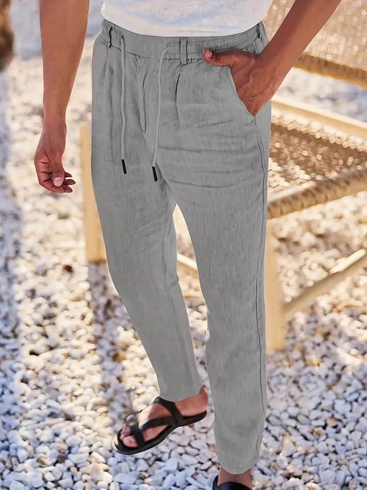 Margot Biarritz - Pantalons larges en lin avec cordon