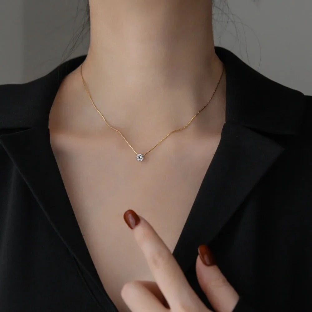 Margot Biarritz - Collier en pierres de moissanite