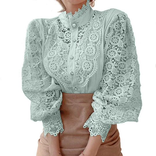 Margot Biarritz - Chemise à manches longues en dentelle Tove