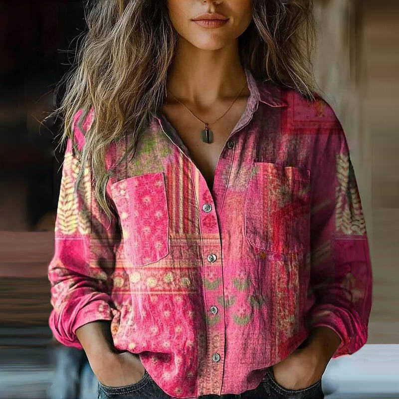 Margot Biarritz - Blouse à Imprimé Floral Rétro
