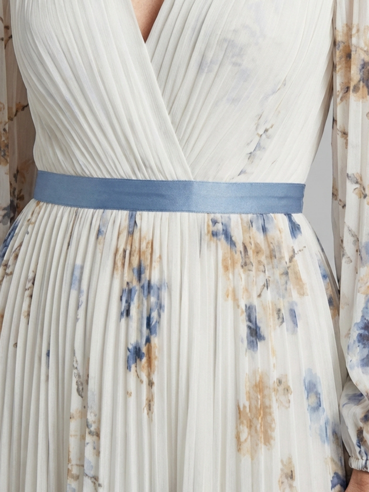 Margot Biarritz - Robe Maxi Fleurie à Manches Longues Lavinia