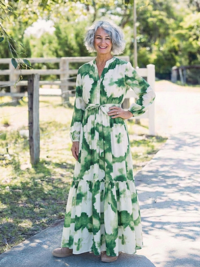 Margot Biarritz - Robe Maxi à Manches Longues Sabine