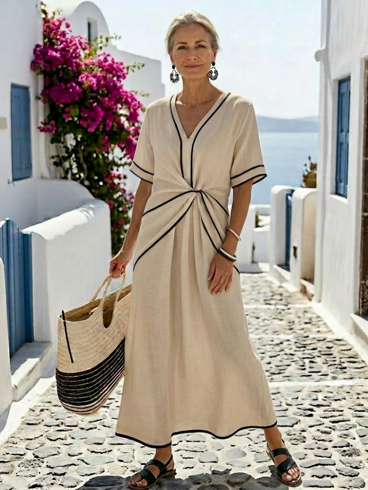 Margot Biarritz - Robe midi à manches courtes Linnea