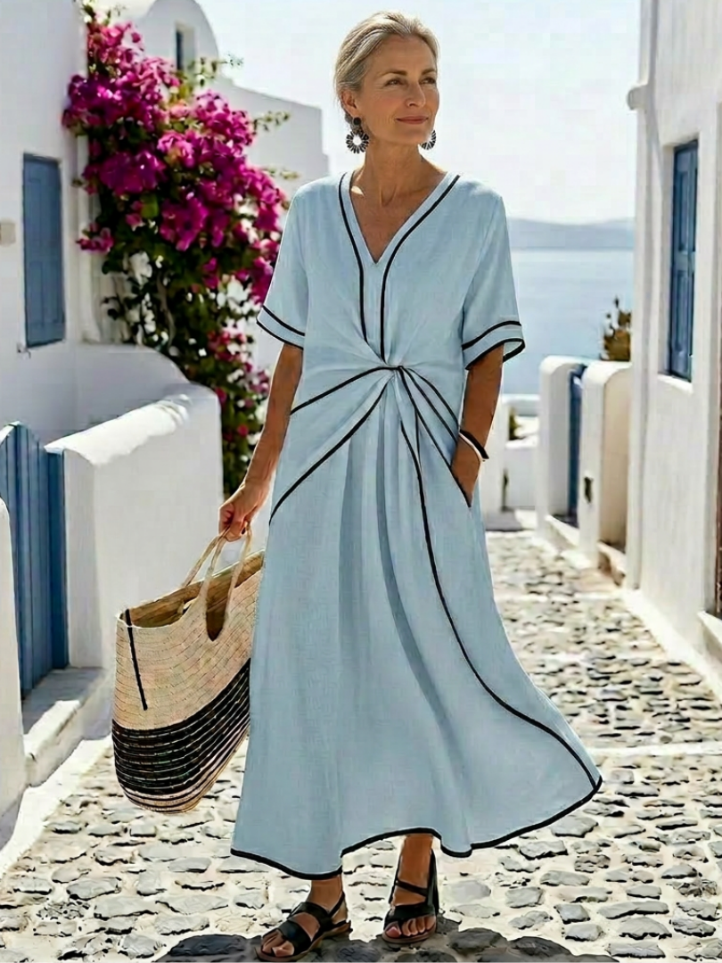 Margot Biarritz - Robe midi à manches courtes Linnea