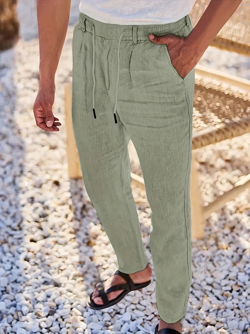Margot Biarritz - Pantalons larges en lin avec cordon