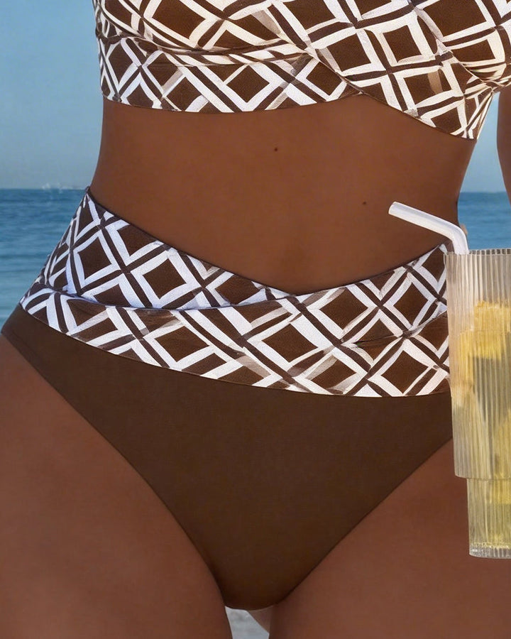 Margot Biarritz - Bikini Imprimé Taille Haute