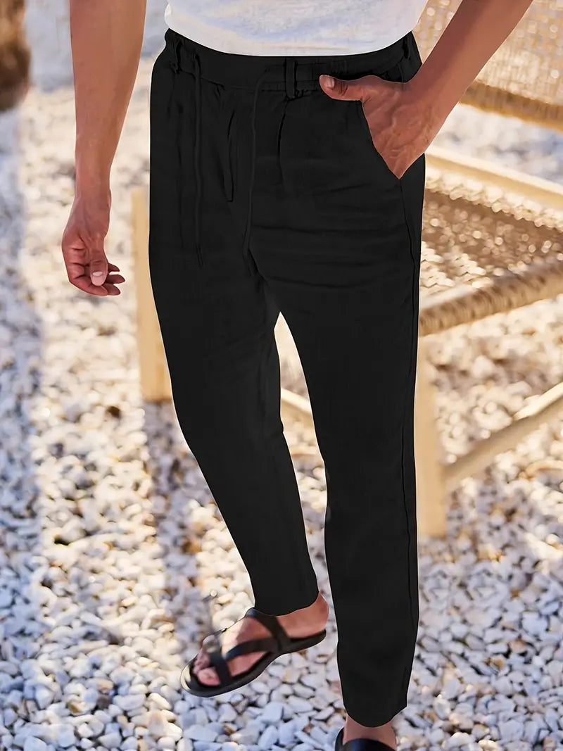 Margot Biarritz - Pantalons larges en lin avec cordon