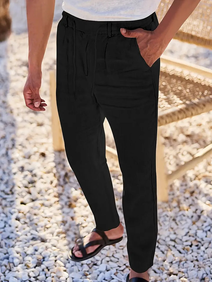 Margot Biarritz - Pantalons larges en lin avec cordon