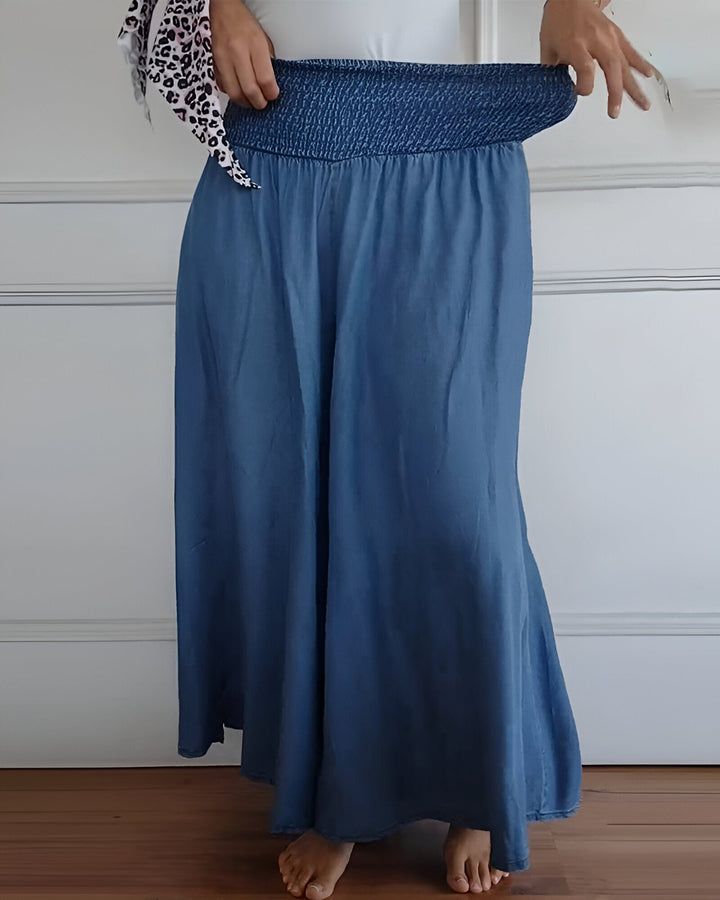 Margot Biarritz - Pantalon large femme taille smockée