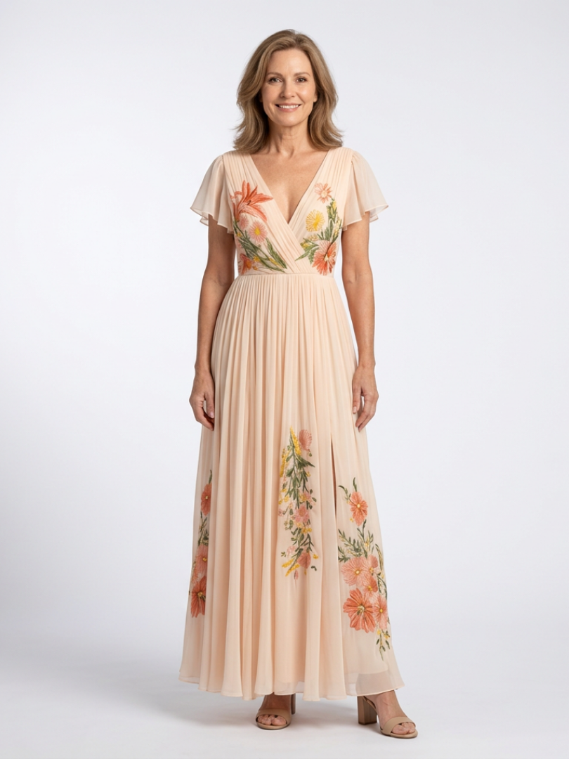 Margot Biarritz - Robe Maxi Florale Plissée Calista