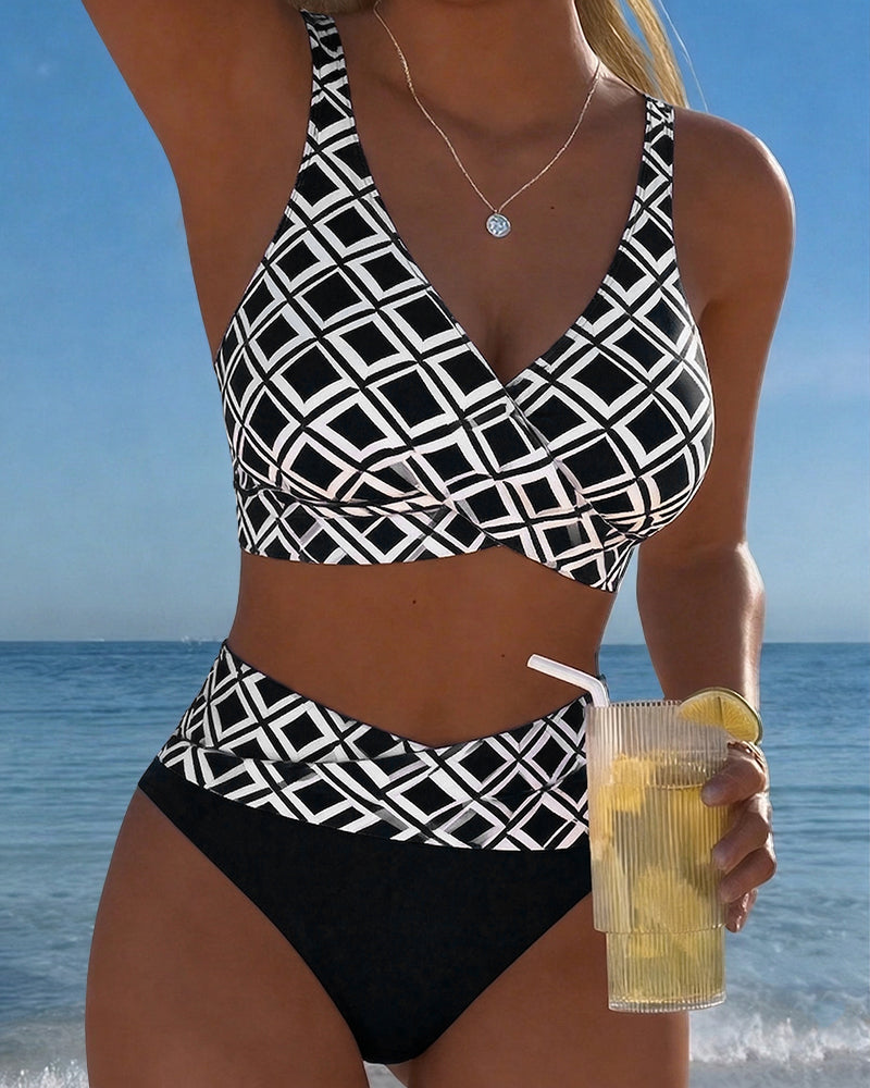 Margot Biarritz - Bikini Imprimé Taille Haute