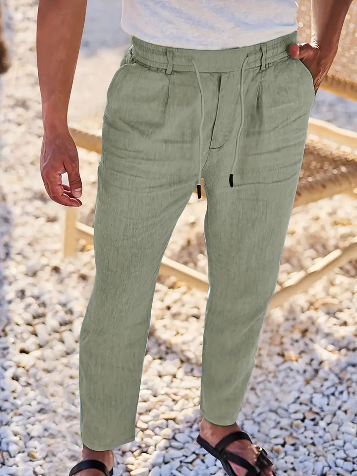 Margot Biarritz - Pantalons larges en lin avec cordon