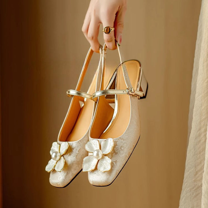 Margot Biarritz - Escarpins slingback à talon bloc