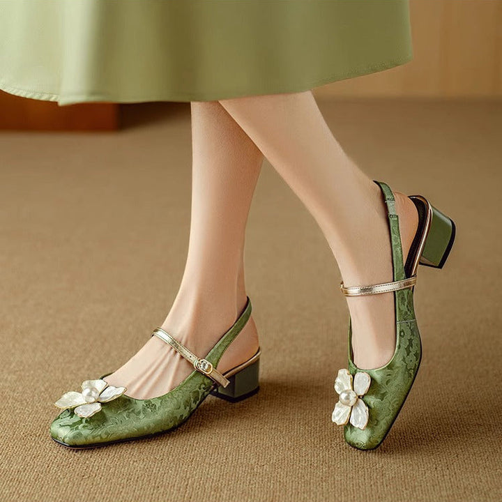 Margot Biarritz - Escarpins slingback à talon bloc