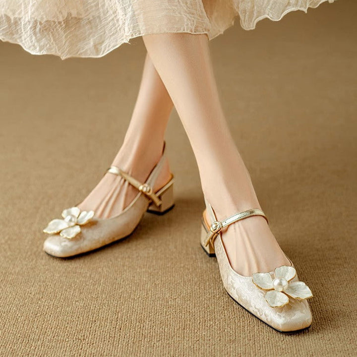 Margot Biarritz - Escarpins slingback à talon bloc