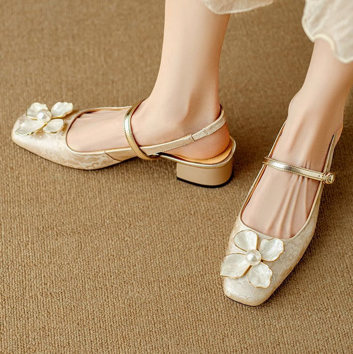 Margot Biarritz - Escarpins slingback à talon bloc