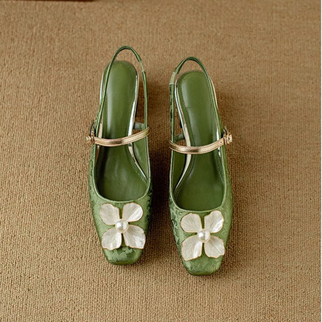 Margot Biarritz - Escarpins slingback à talon bloc
