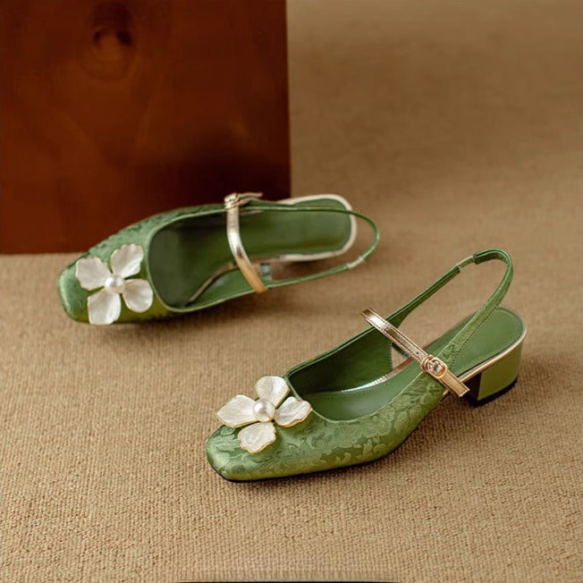 Margot Biarritz - Escarpins slingback à talon bloc