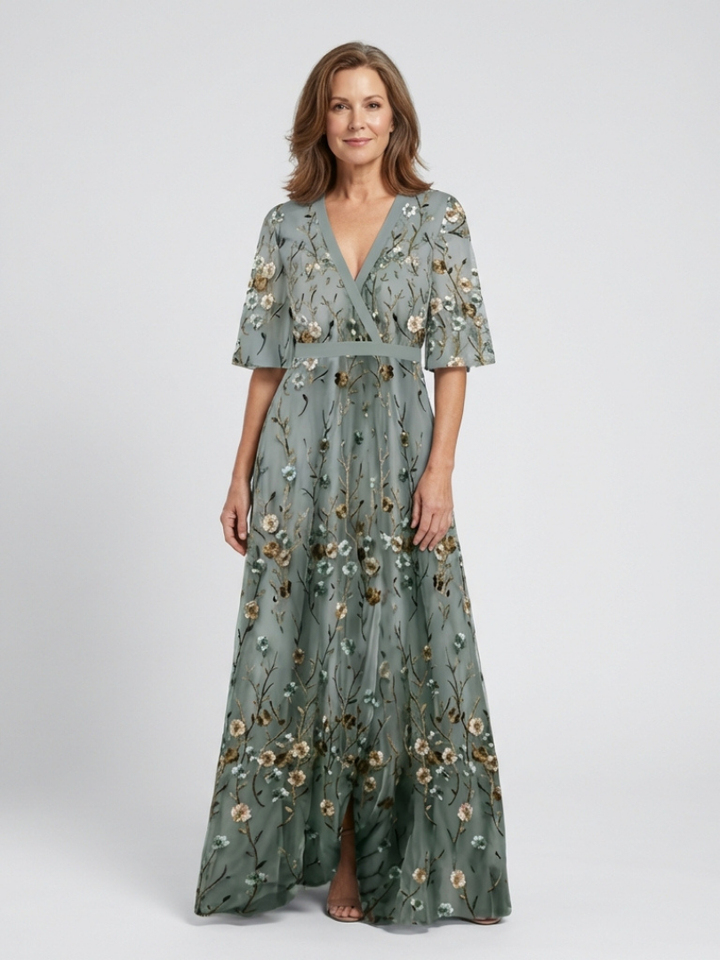 Margot Biarritz - Robe Maxi à Manches Courtes Evadne