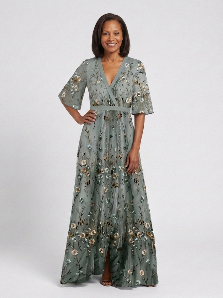 Margot Biarritz - Robe Maxi à Manches Courtes Evadne
