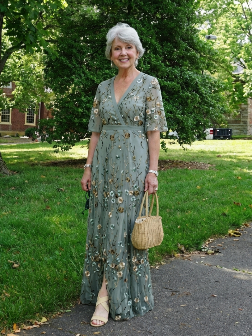 Margot Biarritz - Robe Maxi à Manches Courtes Evadne
