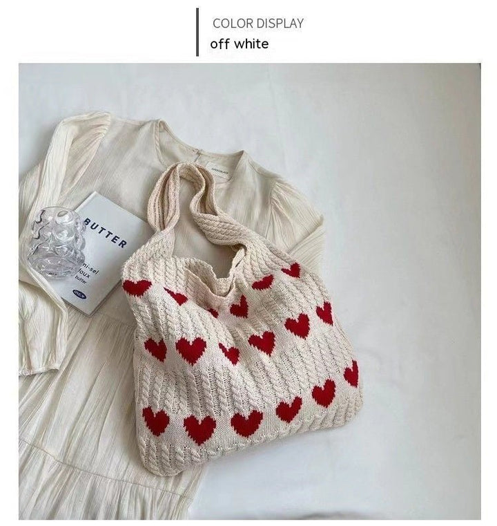 Margot Biarritz - Sac en tricot en forme de cœur