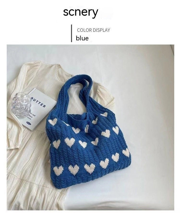 Margot Biarritz - Sac en tricot en forme de cœur