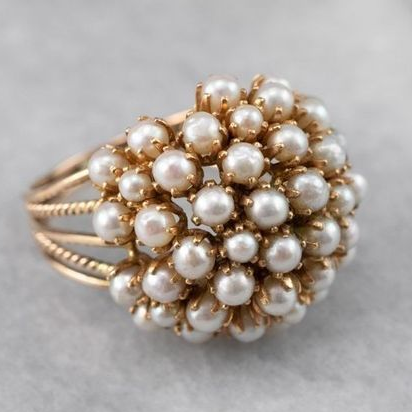 Margot Biarritz - Bague avec perles enchâssées