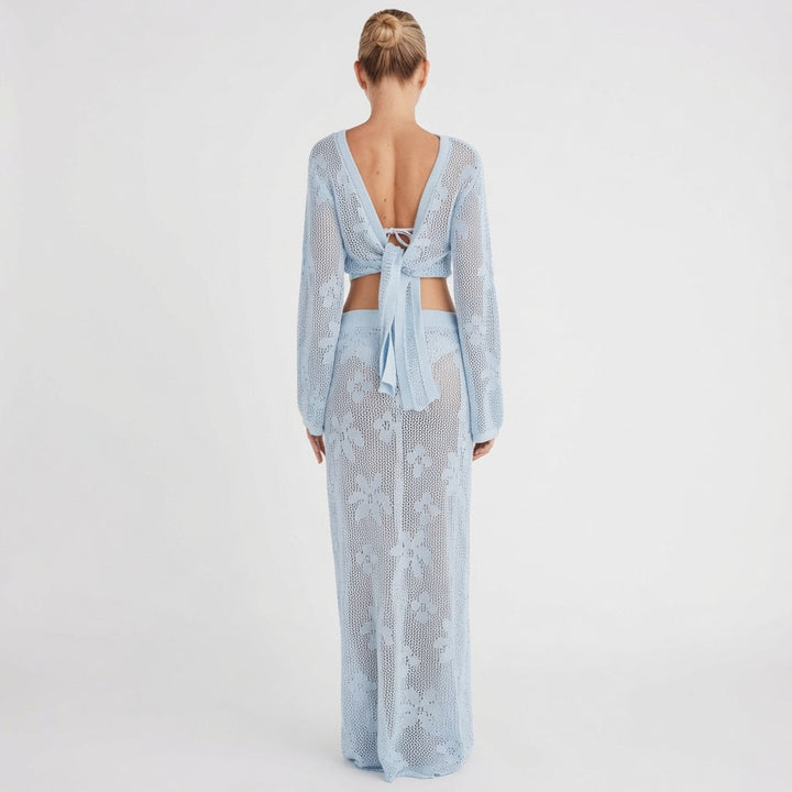 Margot Biarritz - Ensemble de couverture à nouer en crochet floral Elara