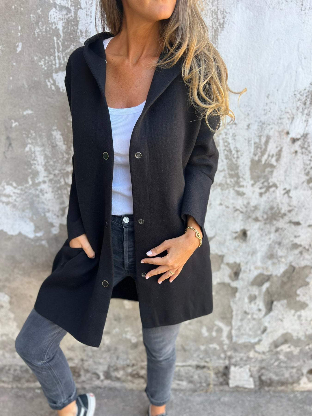 Margot Biarritz - Gilet long chic avec capuche