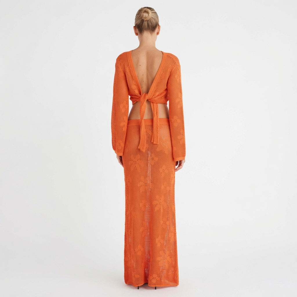 Margot Biarritz - Ensemble de couverture à nouer en crochet floral Elara