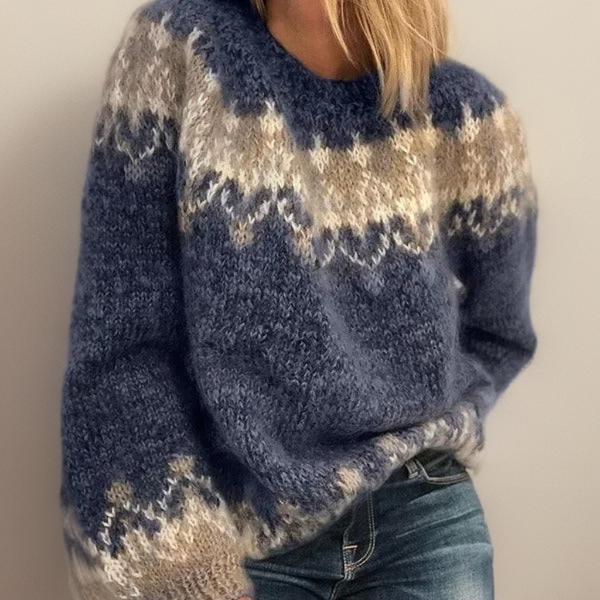 Margot Biarritz - Pull Jacquard Élégant et Confortable