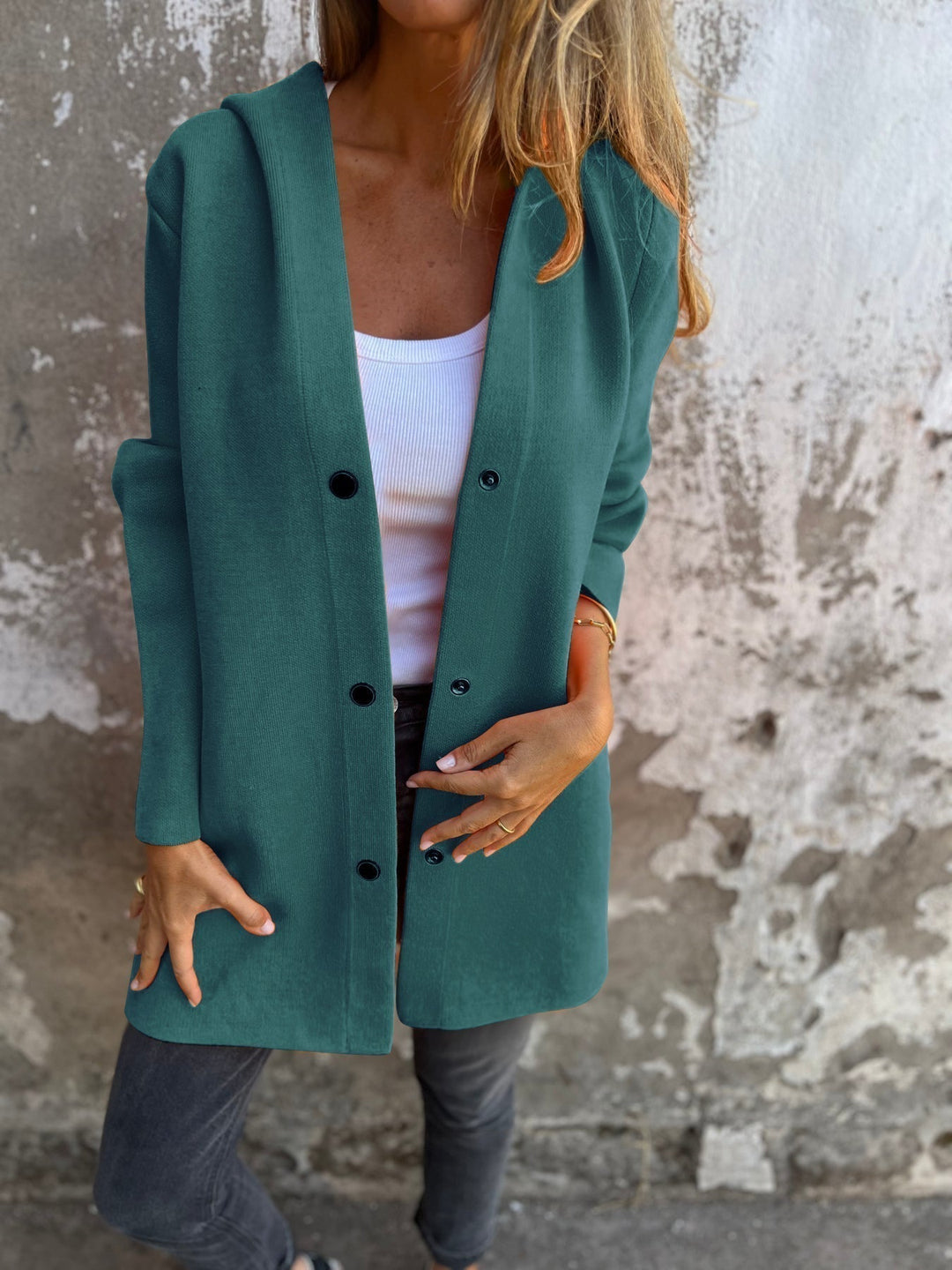 Margot Biarritz - Gilet long chic avec capuche