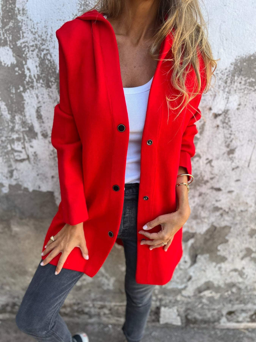 Margot Biarritz - Gilet long chic avec capuche