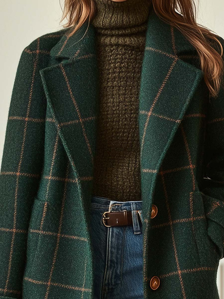 Margot Biarritz - Manteau en laine à carreaux