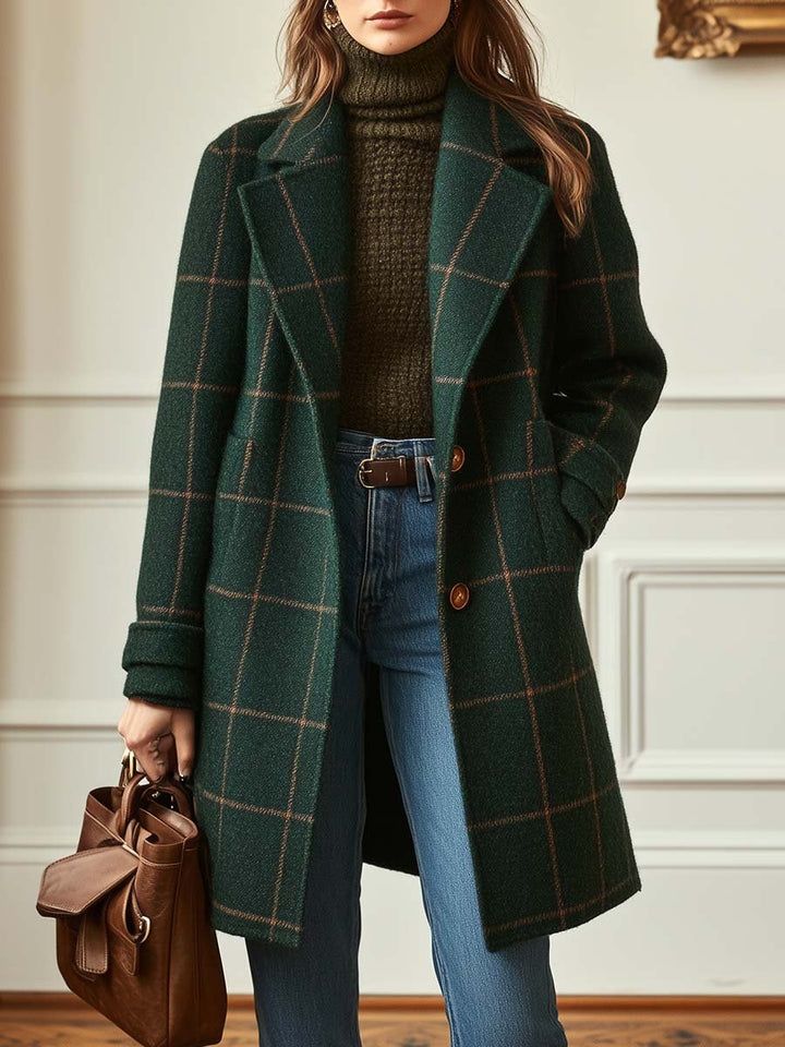 Margot Biarritz - Manteau en laine à carreaux