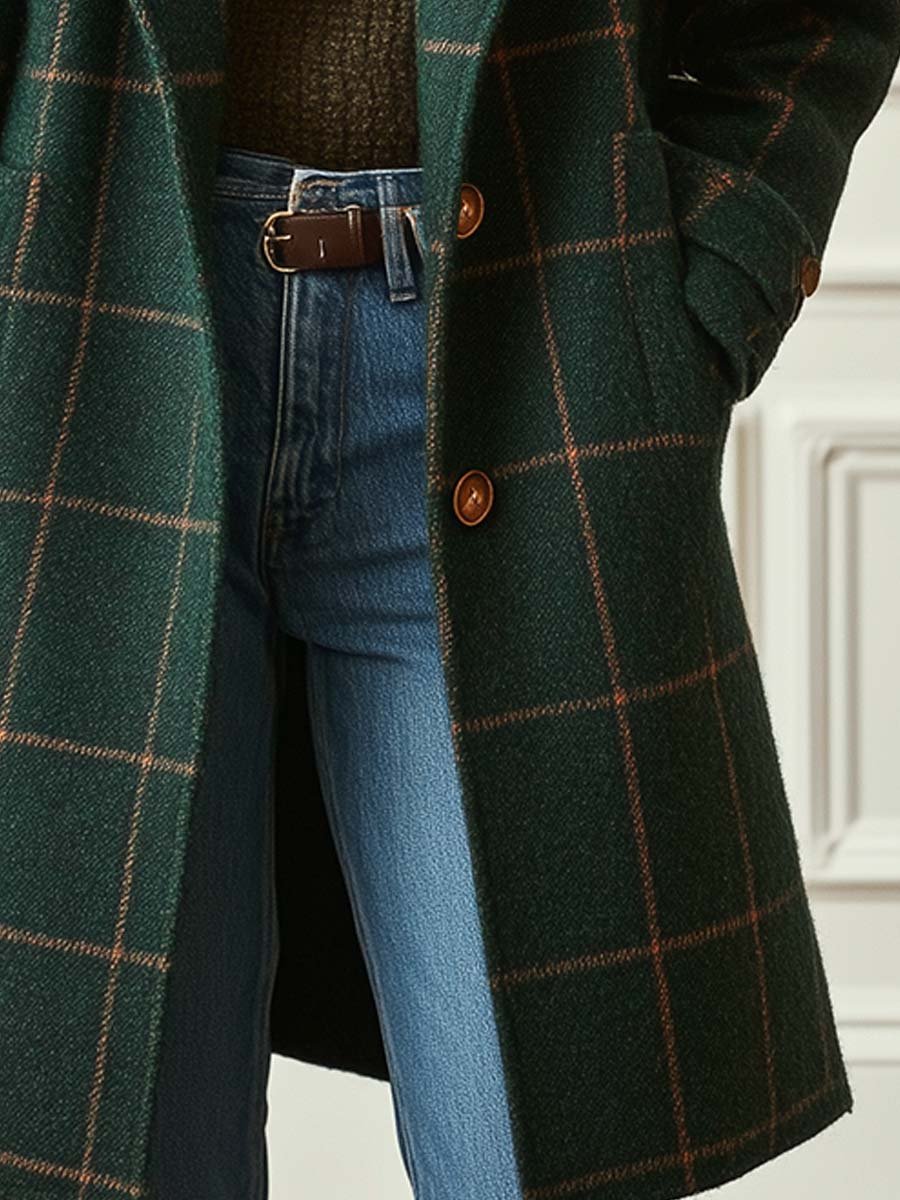 Margot Biarritz - Manteau en laine à carreaux