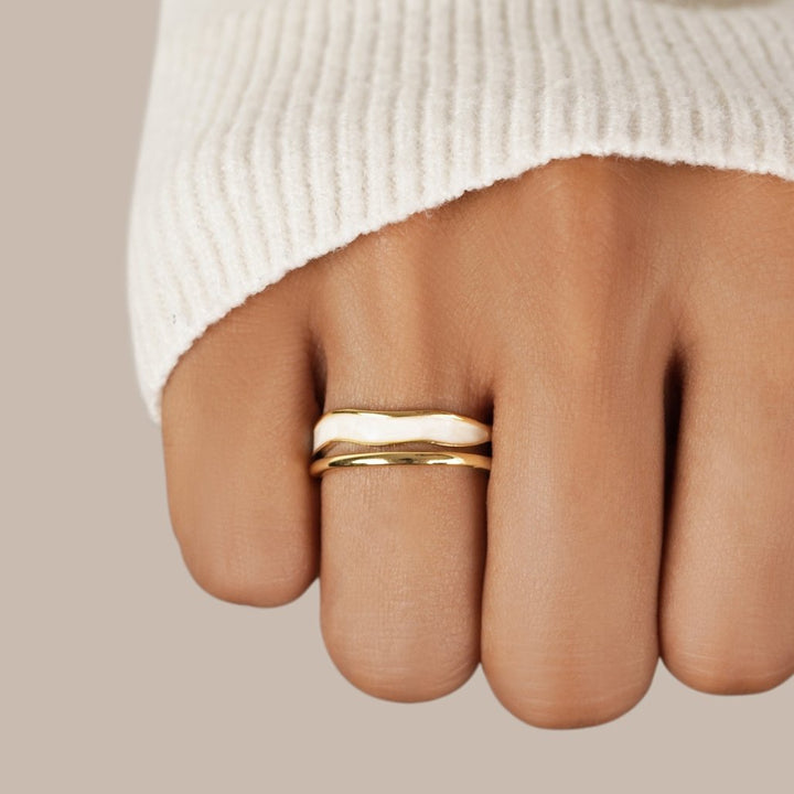 Margot Biarritz - Bague dorée Sahara à couches