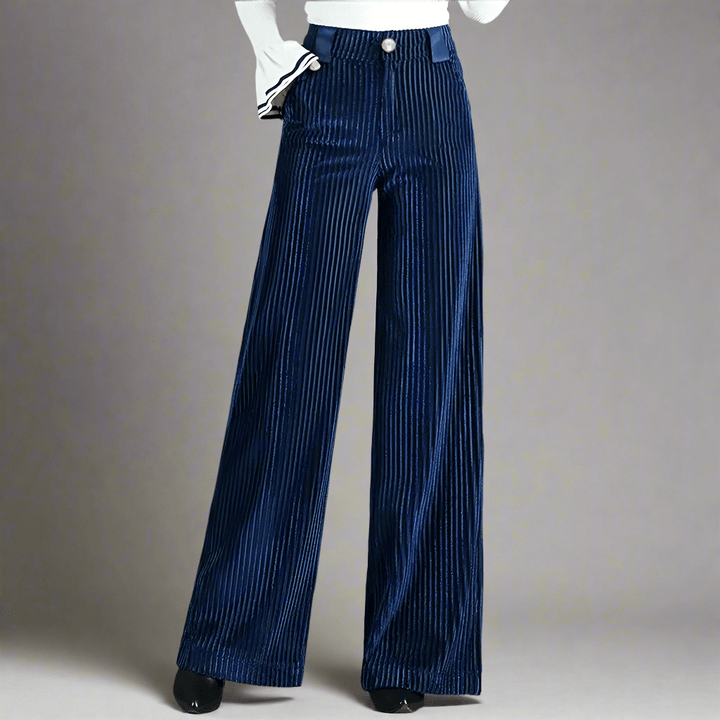 Margot Biarritz - Pantalon en velours côtelé taille haute pour femme