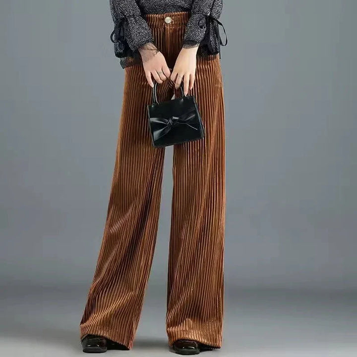 Margot Biarritz - Pantalon en velours côtelé taille haute pour femme