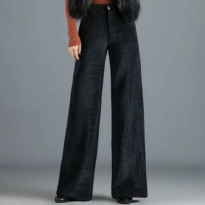 Margot Biarritz - Pantalon en velours côtelé taille haute pour femme