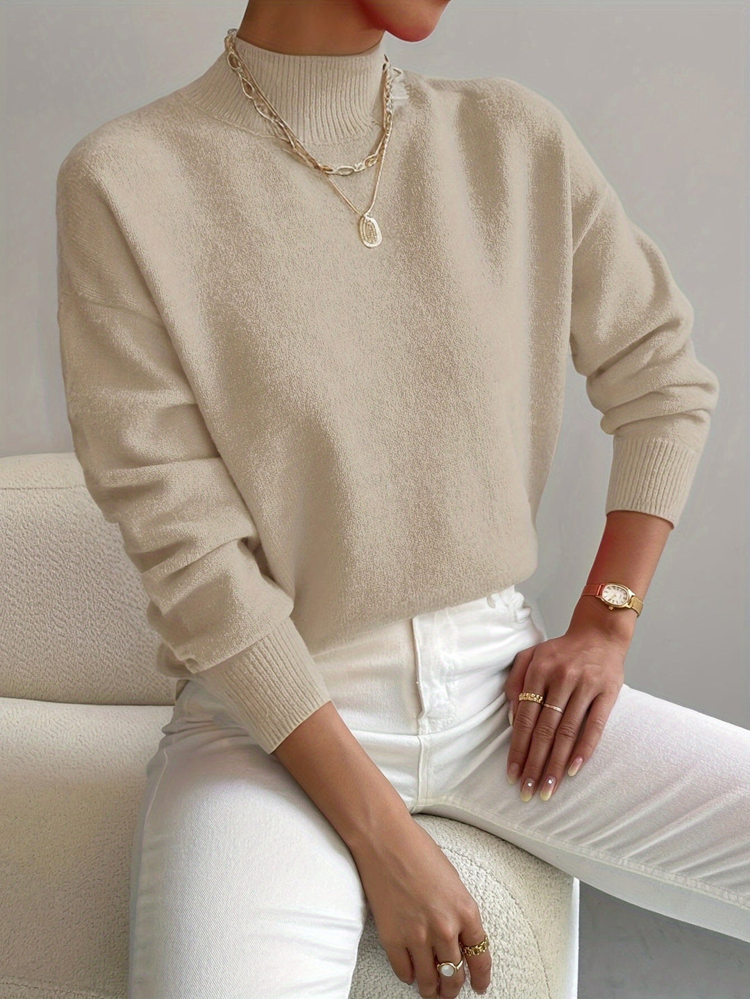 Margot Biarritz - Pull Classique à Col Montant