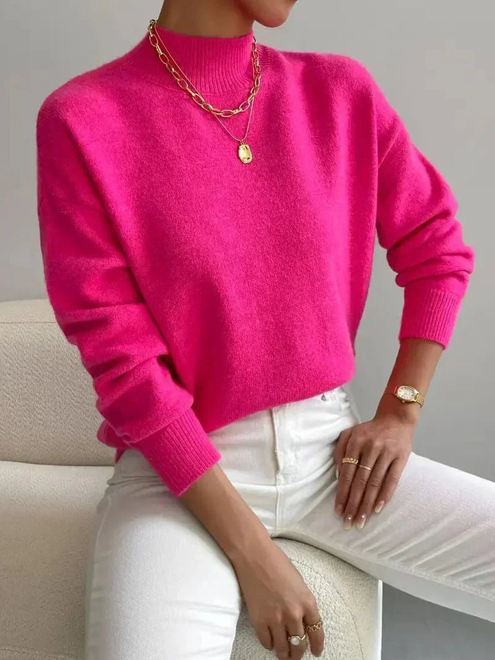 Margot Biarritz - Pull Classique à Col Montant