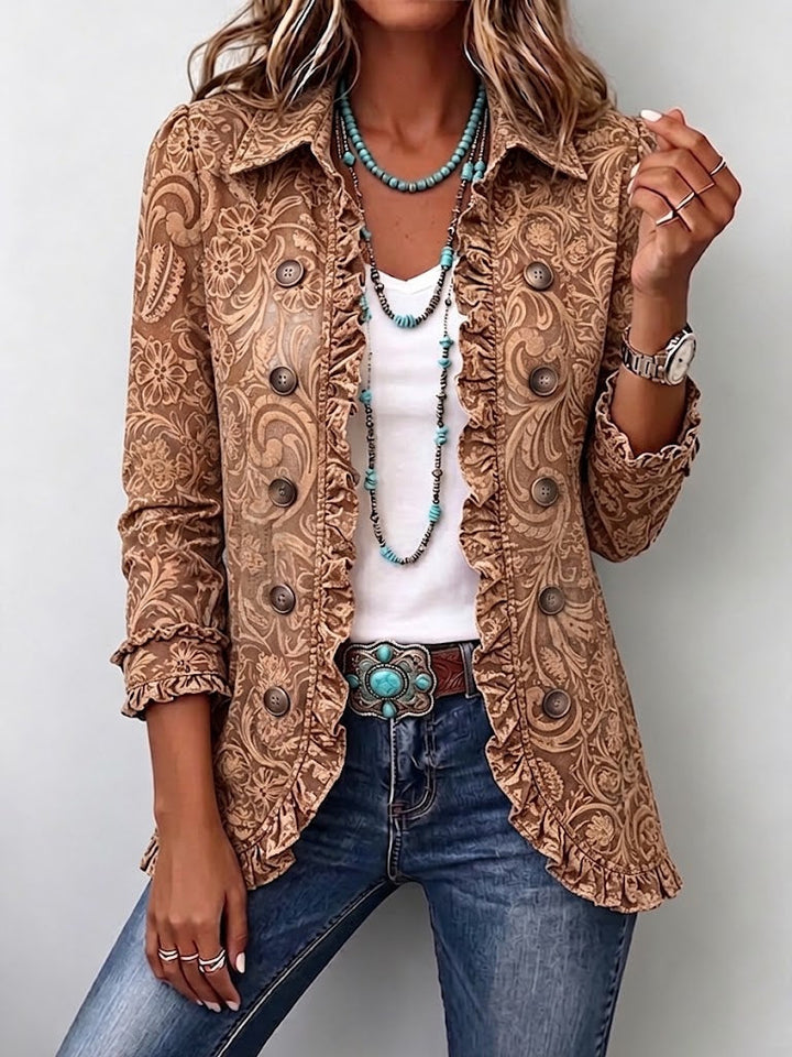 Margot Biarritz - Veste florale vintage avec dentelle