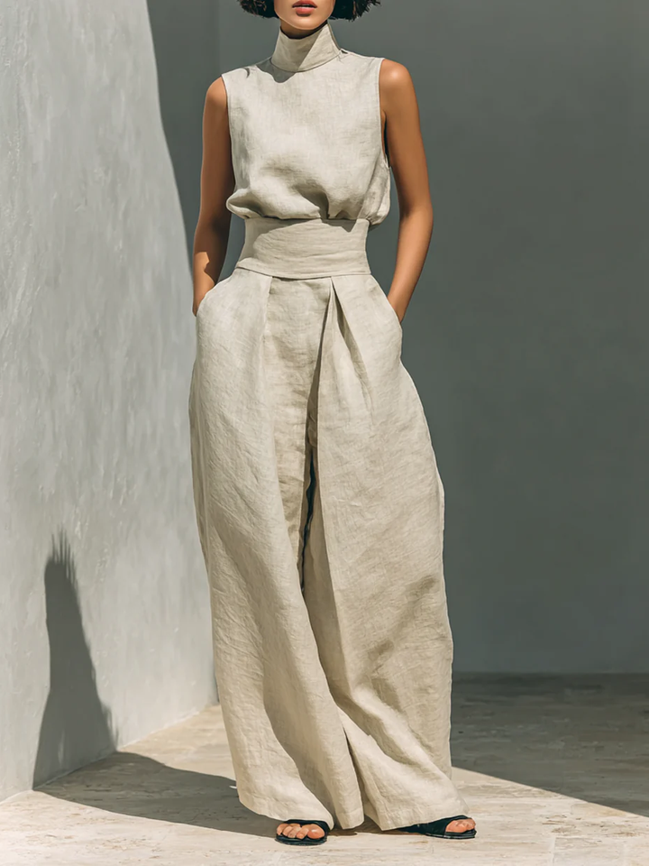Margot Biarritz - Ensemble Large en Lin Élégant Ariana
